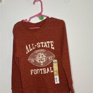 Brown Casual Sweatshirt with Sporty Graphics